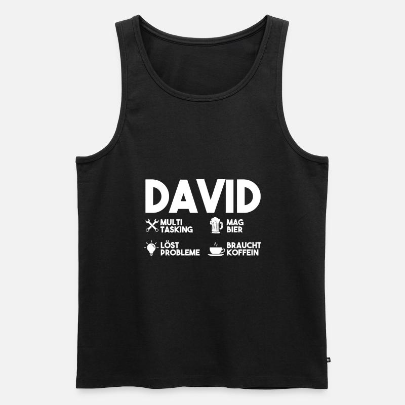 David - Männer Premium Bio Tank Top - Schwarz