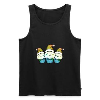 Cream Christmas Comic - Men's Premium Organic Tank Top - black - Front - Michal (187cm)