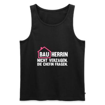 Baustelle Bauherrin - Männer Premium Bio Tank Top - Schwarz - Vorne - Michal (187cm)