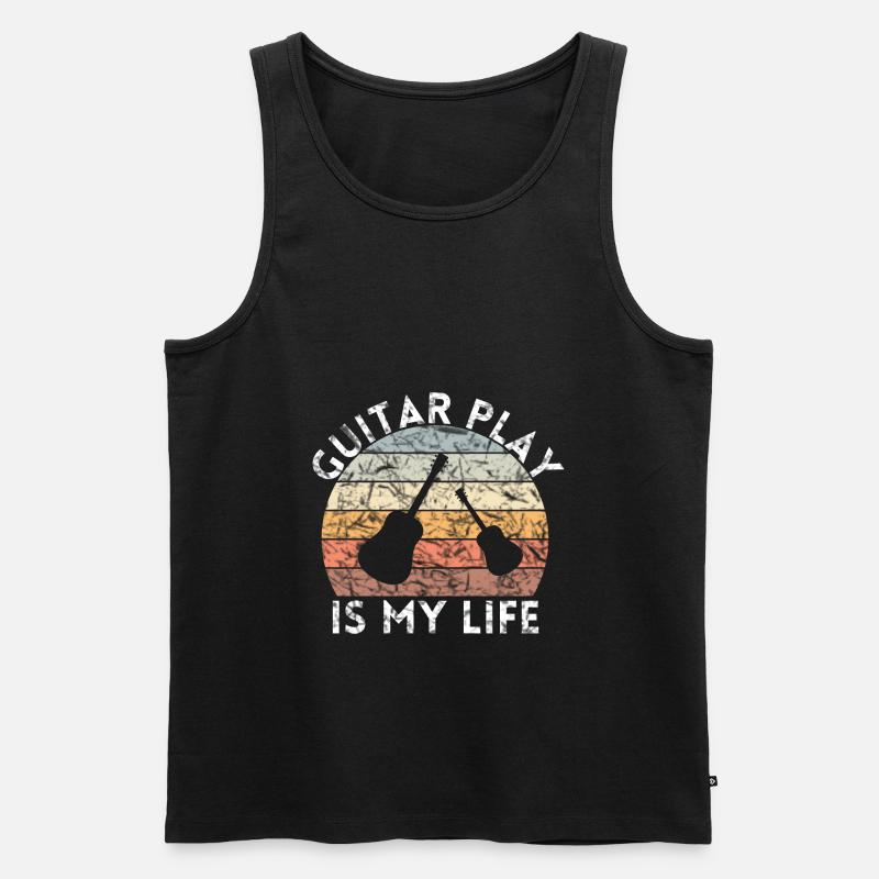 ATT SPELA GITARR ÄR MITT LIV GITARR - Ekologisk premium tanktopp herr - svart
