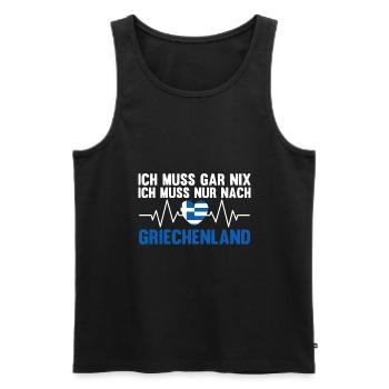 Griechen Grieche Griechenland - Männer Premium Bio Tank Top - Schwarz - Vorne - Michal (187cm)