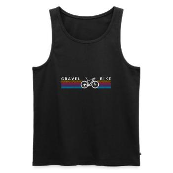 Gravel Bike Rainbow Stripe Cyclocross Bicycle - Men's Premium Organic Tank Top - black - Front - AI Model Male 178 light (178cm)