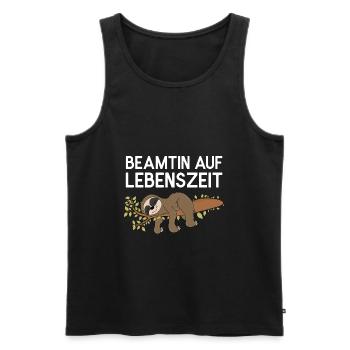 Faultier Beamtin auf Lebenszeit Faultierspruch - Männer Premium Bio Tank Top - Schwarz - Vorne - AI Model Male 178 light (178cm)