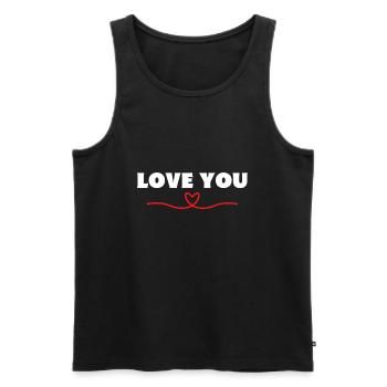 Love you Heart Be Me Valentine - Men's Premium Organic Tank Top - black - Front - Michal (187cm)