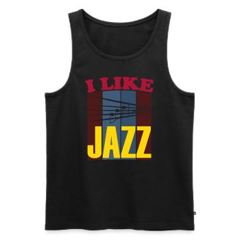 I like Jazz white - Männer Premium Bio Tank Top - Schwarz - Vorne - Michal (187cm)