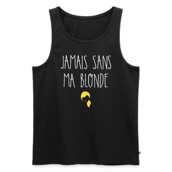 Jamais sans ma blonde - Débardeur bio Premium Homme - noir - Devant - Michal (187cm)