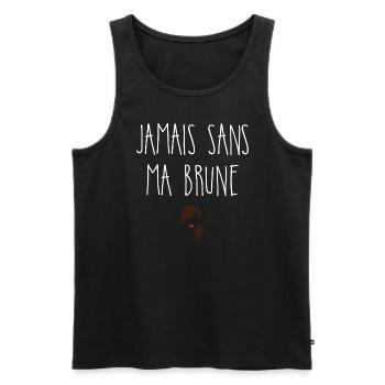 Jamais sans ma brune - Débardeur bio Premium Homme - noir - Devant - Michal (187cm)