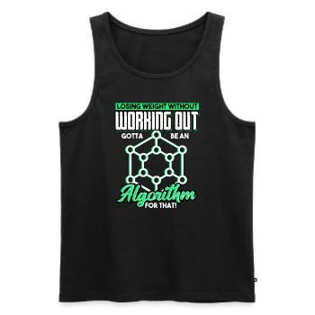 Losing Weight Without Working Out Gotta Algorithm - Men's Premium Organic Tank Top - black - Front - AI Model Male 178 light (178cm)