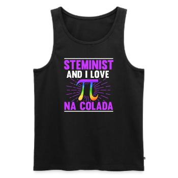 Steminist And I Love Pina Colada - Men's Premium Organic Tank Top - black - Front - AI Model Male 178 light (178cm)