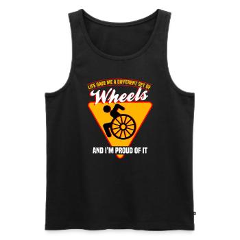 Life Gave Me Different Set Of Wheels And I'm Proud - Men's Premium Organic Tank Top - black - Front - Michal (187cm)