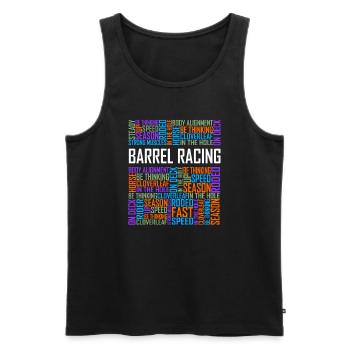 Barrel Racing - Words - Men's Premium Organic Tank Top - black - Front - AI Model Male 178 light (178cm)