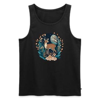 White tail Deer Aesthetic Cottagecore Fantasy Deer - Men's Premium Organic Tank Top - black - Front - AI Model Male 178 light (178cm)