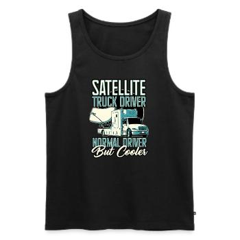 Satellite Truck Driver Normal Driver But Cooler - Men's Premium Organic Tank Top - black - Front - Michal (187cm)