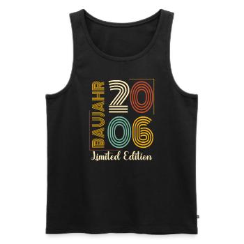 Baujahr 2006 - Männer Premium Bio Tank Top - Schwarz - Vorne - AI Model Male 178 light (178cm)