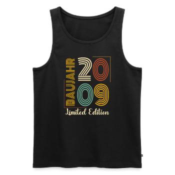 Baujahr 2009 - Männer Premium Bio Tank Top - Schwarz - Vorne - AI Model Male 178 light (178cm)