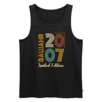 Baujahr 2007 - Männer Premium Bio Tank Top - Schwarz - Vorne - AI Model Male 178 light (178cm)