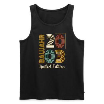 Baujahr 2003 - Männer Premium Bio Tank Top - Schwarz - Vorne - AI Model Male 178 light (178cm)