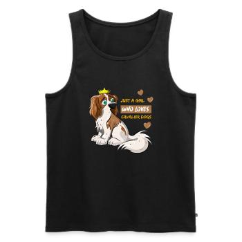 Just A Girl Who Loves Cavalier Dogs - Men's Premium Organic Tank Top - black - Front - AI Model Male 178 light (178cm)