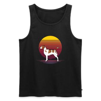 Brittany Dog Vapor - Men's Premium Organic Tank Top - black - Front - AI Model Male 178 light (178cm)