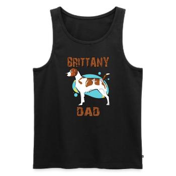 Brittany Dad - Men's Premium Organic Tank Top - black - Front - Michal (187cm)