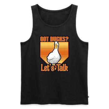 Ducks - Got Ducks Let's Talk - Men's Premium Organic Tank Top - black - Front - AI Model Male 178 light (178cm)