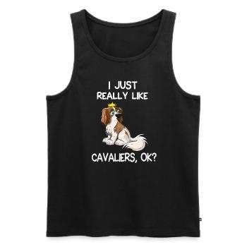 I Just Really Like Cavaliers - Men's Premium Organic Tank Top - black - Front - Michal (187cm)