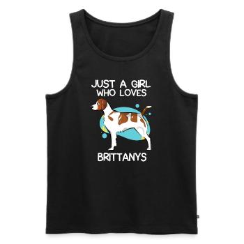 Just A Girl Who Loves Brittanys - Men's Premium Organic Tank Top - black - Front - Michal (187cm)