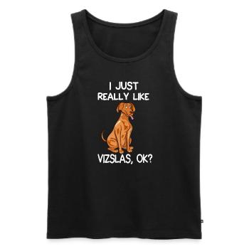 I Just Really Like Vizslas - Men's Premium Organic Tank Top - black - Front - AI Model Male 178 light (178cm)