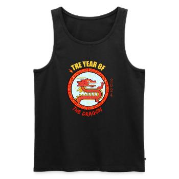 Chinese Year 2024 - The Year Of The Dragon - Men's Premium Organic Tank Top - black - Front - Michal (187cm)