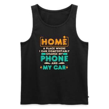 Electric Vehicle - Home A Place Where I Can Charge - Men's Premium Organic Tank Top - black - Front - Michal (187cm)