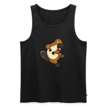 Platypus - Men's Premium Organic Tank Top - black - Front - Michal (187cm)