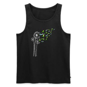 Budgie Dandelion Flower For Dandelions Parakeet - Men's Premium Organic Tank Top - black - Front - Michal (187cm)