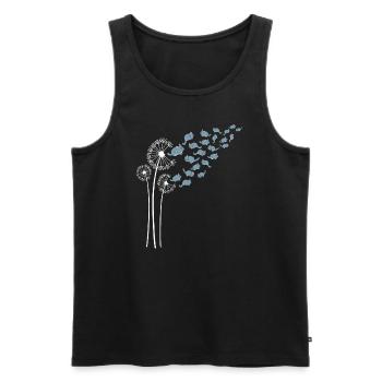 Fleur de pissenlit de chinchilla pour les amateurs de pissenlits - Débardeur bio Premium Homme - noir - Devant - AI Model Male 178 light (178cm)