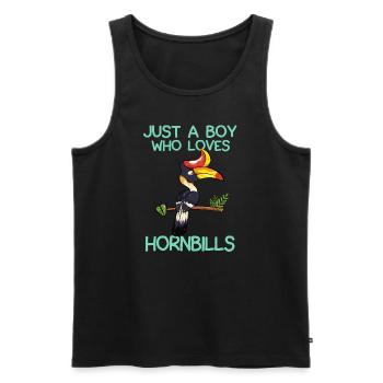 Just A Boy Who Loves Hornbills - Men's Premium Organic Tank Top - black - Front - Michal (187cm)