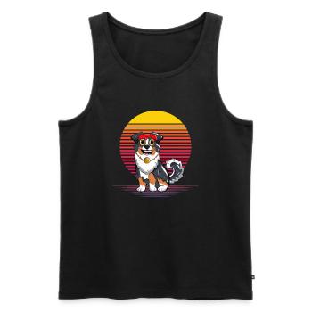 Australian Shepherd Vapor - Men's Premium Organic Tank Top - black - Front - AI Model Male 178 light (178cm)