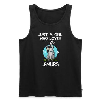 Just A Girl Who Loves Lemurs - Men's Premium Organic Tank Top - black - Front - Michal (187cm)