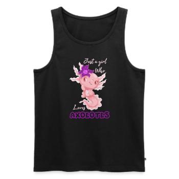 Just A Girl Who Loves Axolotls - Men's Premium Organic Tank Top - black - Front - Michal (187cm)