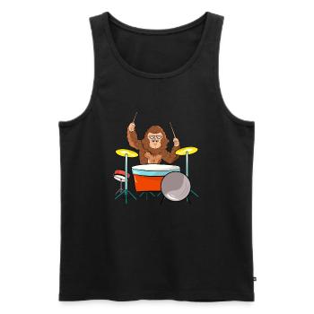 Bigfoot Playing Drums - Men's Premium Organic Tank Top - black - Front - Michal (187cm)