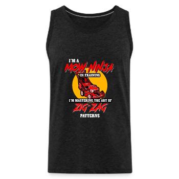 Lawn Care I'm A Mow Ninja In Training - Men's Premium Organic Tank Top - charcoal grey - Front - Alexander (188cm)