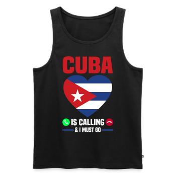Kuba Flagge | Kubaner Kubanisch Karibik Geschenk - Männer Premium Bio Tank Top - Schwarz - Vorne - Michal (187cm)