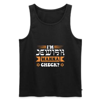 Gift for Jewish Celebrations and Remembrance Days - Men's Premium Organic Tank Top - black - Front - AI Model Male 178 light (178cm)