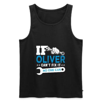 If Oliver can't fix it funny T shirt can't fix it - Débardeur bio Premium Homme - noir - Devant - Michal (187cm)