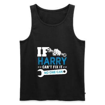 If Harry can't fix it funny T shirt can't fix it - Débardeur bio Premium Homme - noir - Devant - Michal (187cm)