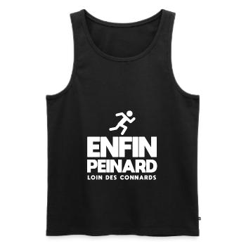 Enfin peinard course à pied jogging j'peux pas - Débardeur bio Premium Homme - noir - Devant - Michal (187cm)