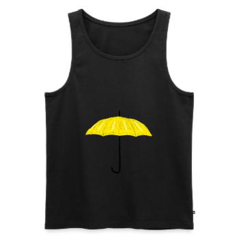 Gelber Regenschirm - Männer Premium Bio Tank Top - Schwarz - Vorne - AI Model Male 178 light (178cm)