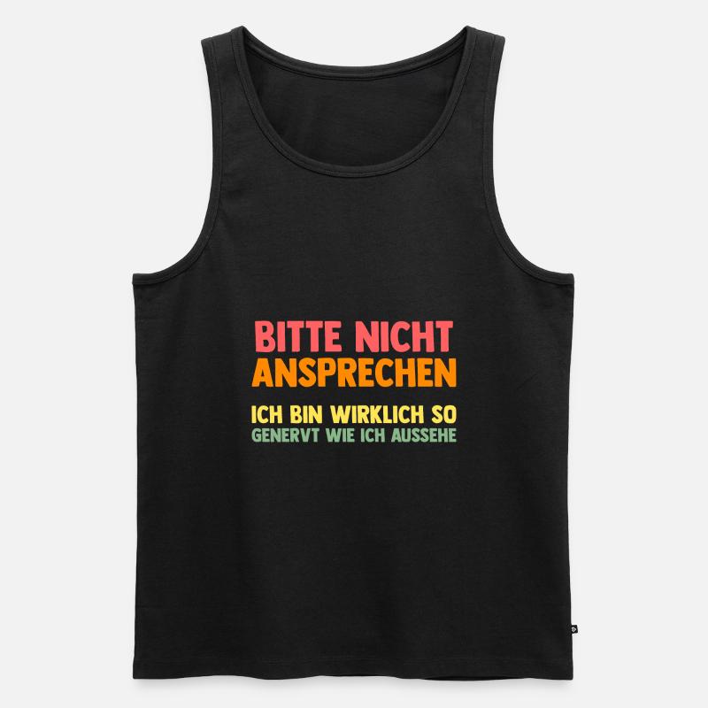 Bitte Nicht Ansprechen - Männer Premium Bio Tank Top - Schwarz