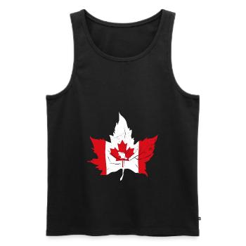 Kanada Ahorn Flagge - Männer Premium Bio Tank Top - Schwarz - Vorne - Michal (187cm)