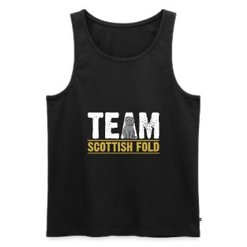 Scottish Fold Katze - Männer Premium Bio Tank Top - Schwarz - Vorne - AI Model Male 178 light (178cm)