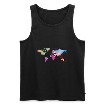 The World Loves You - Bright Shirts Edition - Männer Premium Bio Tank Top - Schwarz - Vorne - AI Model Male 178 light (178cm)
