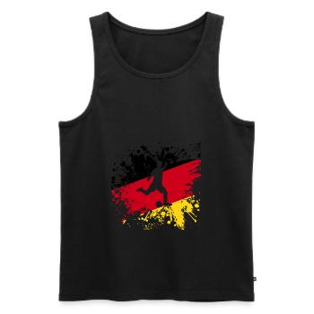 Fußball Deutschland Flagge - Männer Premium Bio Tank Top - Schwarz - Vorne - Michal (187cm)